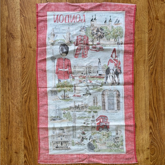 Vintage British cotton tea towel London - Picture 6 of 6